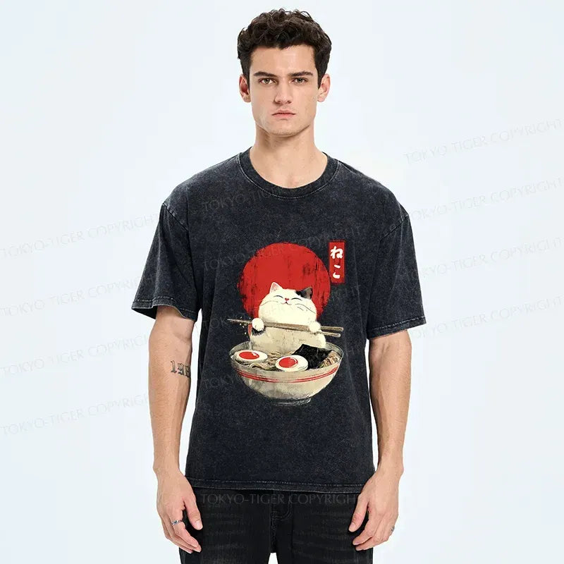 Vintage Kyoto Lion White Cat T-Shirt for Daily Wear