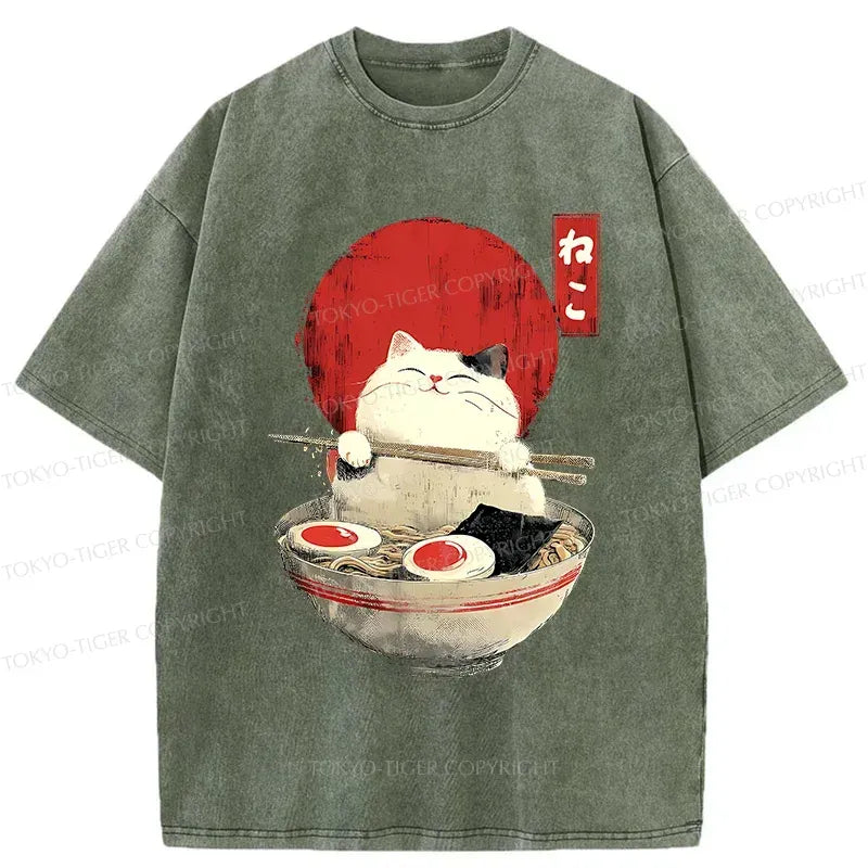 Japanese Cat Ramen T-Shirt for Gift Idea