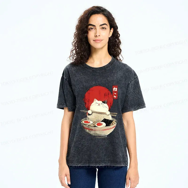 Vintage Kyoto Lion White Cat T-Shirt for Daily Wear