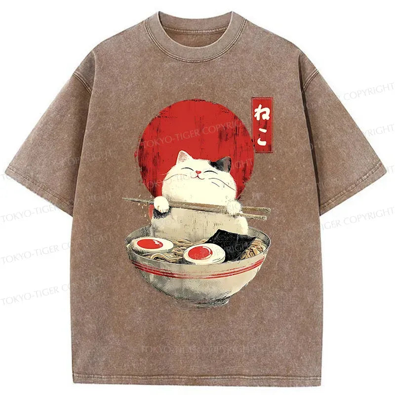 Japanese Cat Ramen T-Shirt for Gift Idea