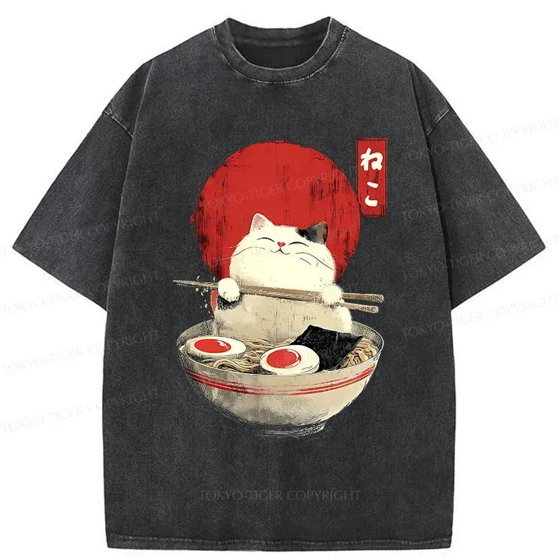 Japanese Cat Ramen T-Shirt for Gift Idea