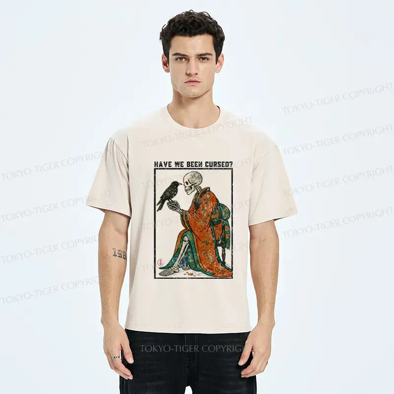 Kyoto-Lion Crow Skeleton Ukiyoe funny meme Halloween T-Shirt