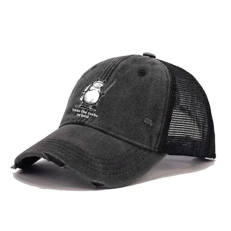 Funny Samurai Frog Trucker Cap for Daily Wear