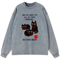 Japanese vintage cat long sleeve tee for daily wear