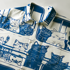 Kyoto-Lion Cats On The Commuter Bus Button-up Shirt
