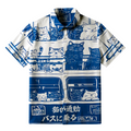 Japanese cat button-up shirt for daily wear