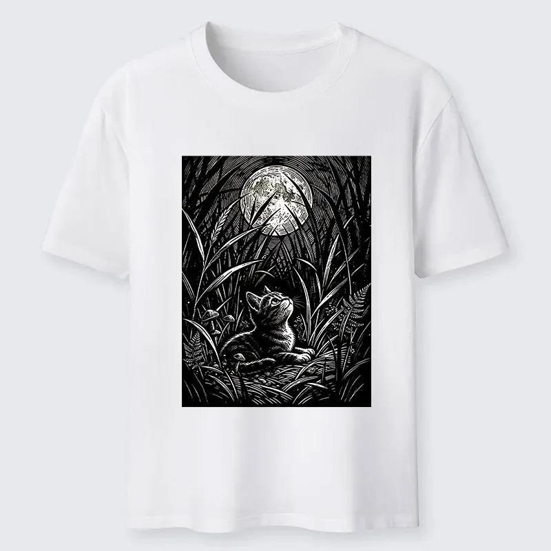 vintage ukiyo-e night cat unisex t-shirt