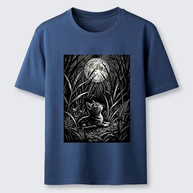 vintage ukiyo-e night cat unisex t-shirt