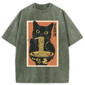 Japanese Ramen Cat T-Shirt for Summer