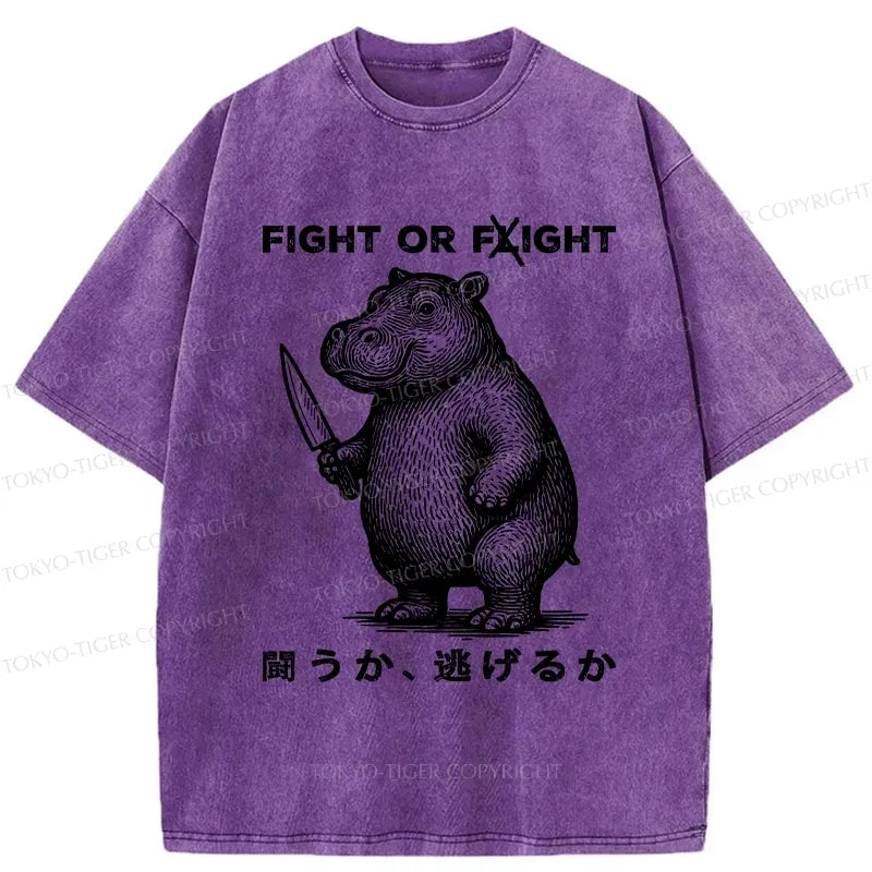 Kyoto-Lion Washed T-Shirt for Summer
