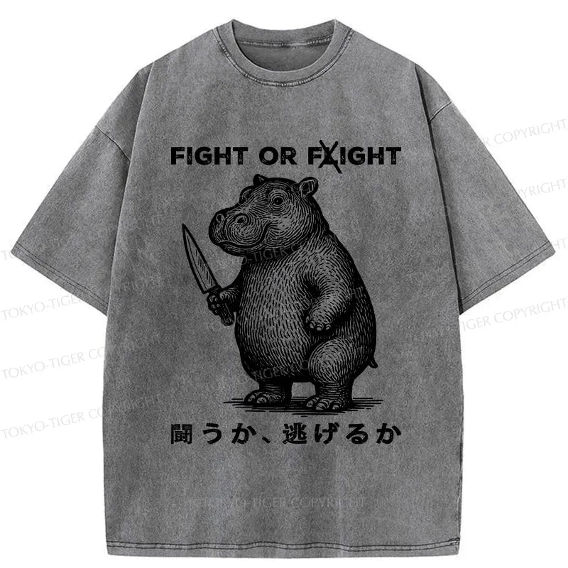 Kyoto-Lion Washed T-Shirt for Summer