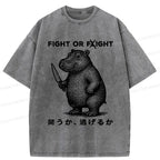 Kyoto-Lion Washed T-Shirt for Summer