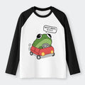 Frog driving raglan tee for weekend