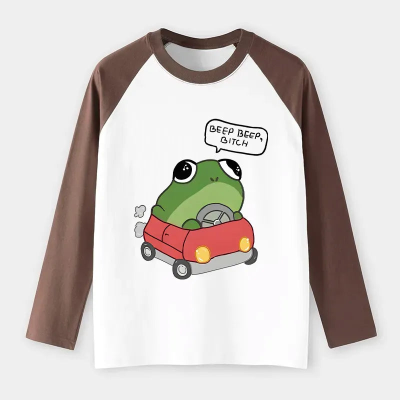 Vintage ukiyo-e frog shirt for summer
