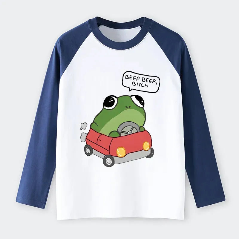Vintage ukiyo-e frog shirt for summer
