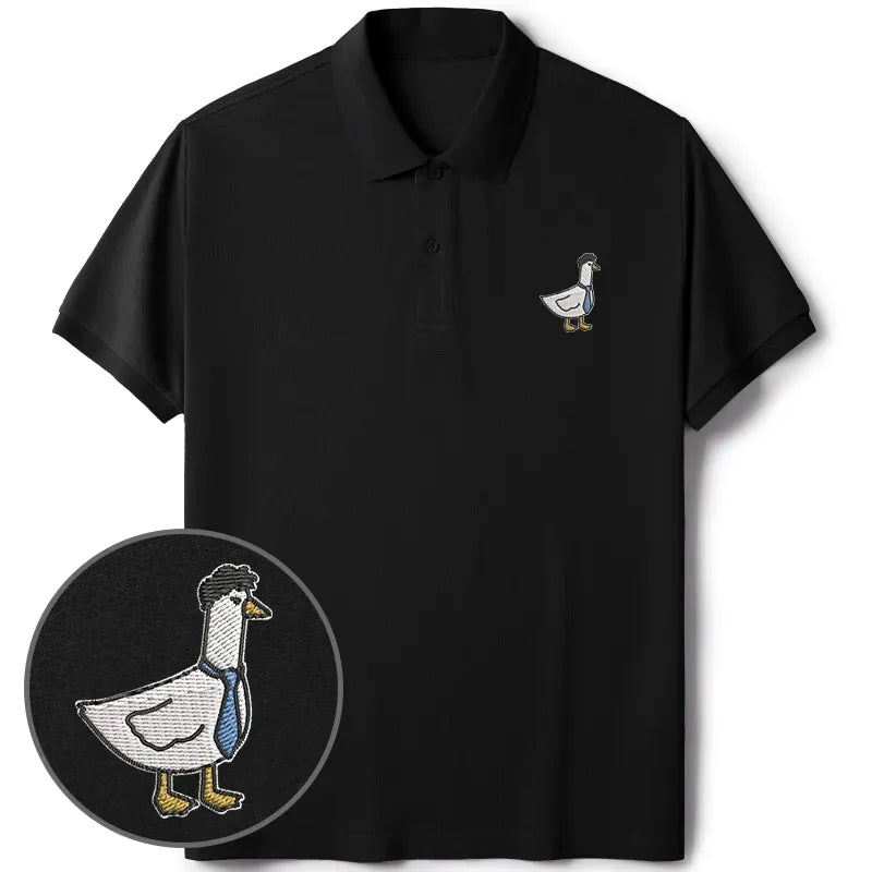 Goose With Tie Japanese Polo Shirt