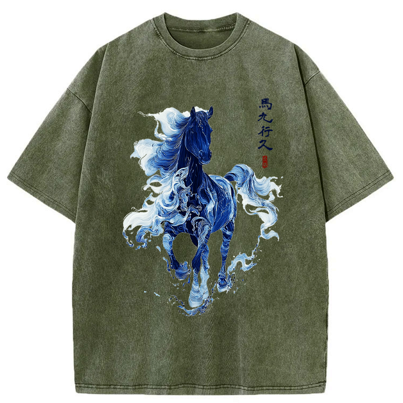 Japanese Washed T-Shirt for Daily Wear