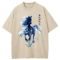 Kyoto-Lion Everything goes smoothly Washed T-Shirt