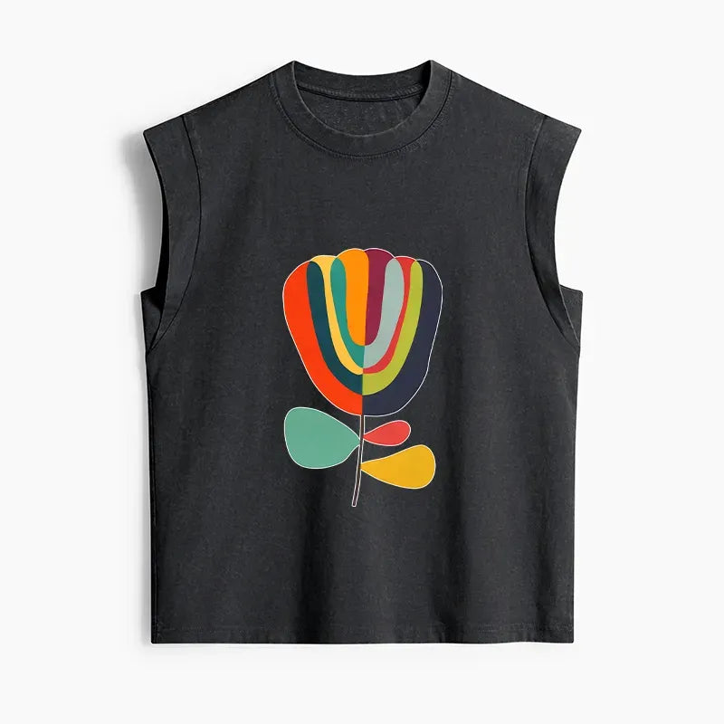 Colorful Flower Print Tank Top for Summer