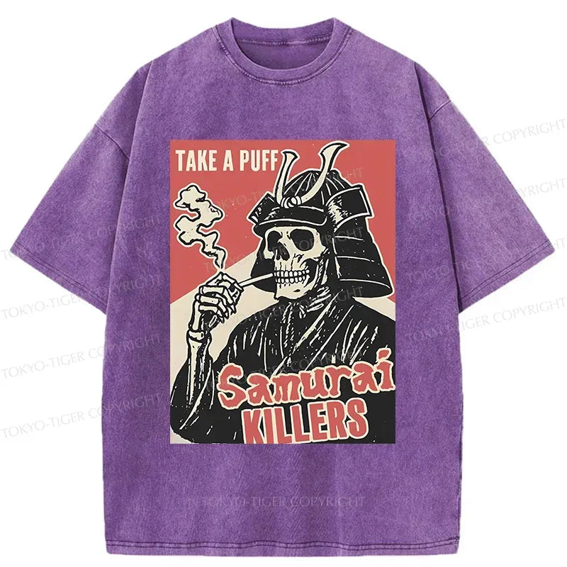 Kyoto-Lion Smoking Samurai Washed T-Shirt