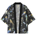 Kyoto-Lion Parrots On Branch Kimono Cardigan