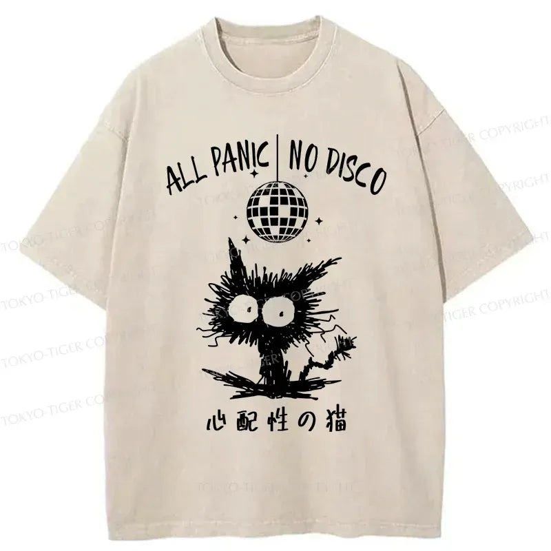 Kyoto-Lion Anxious Cat Washed T-Shirt