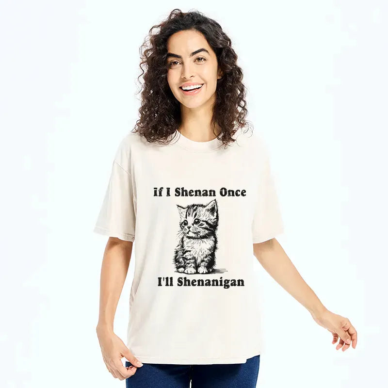japanese cat washed t-shirt for gift