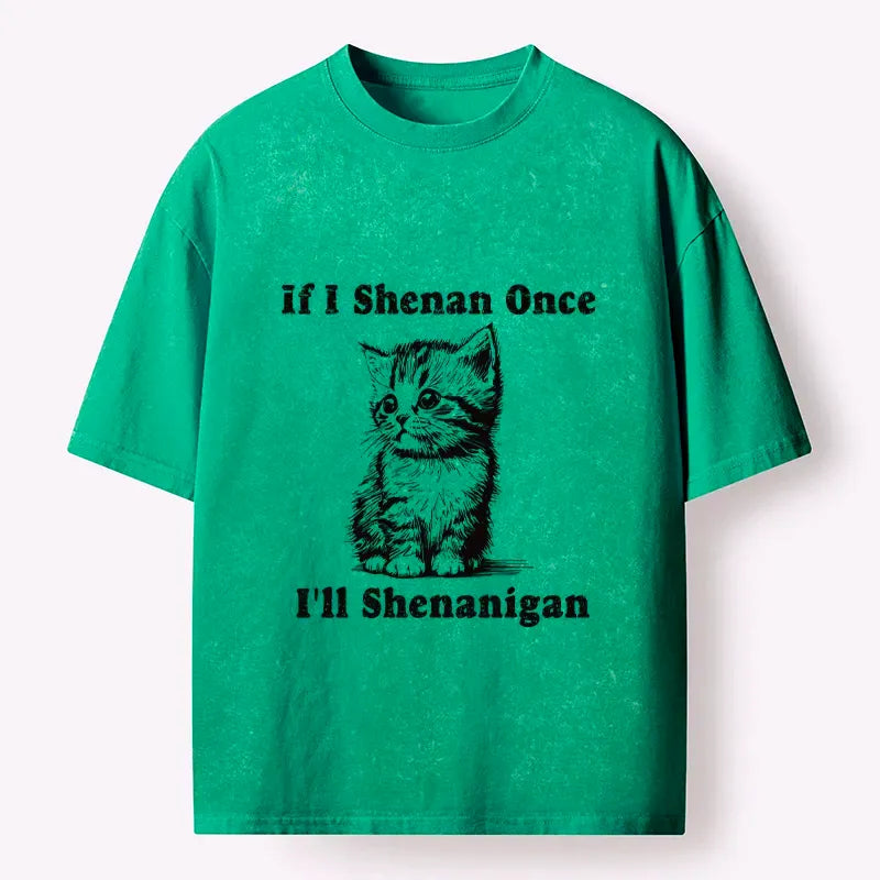 japanese cat washed t-shirt for gift