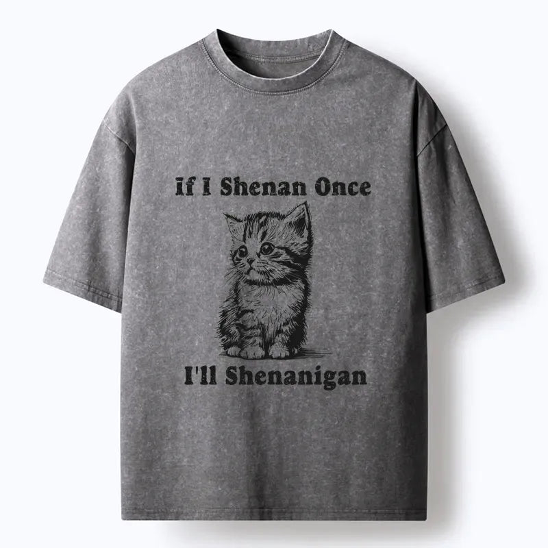 japanese cat washed t-shirt for gift