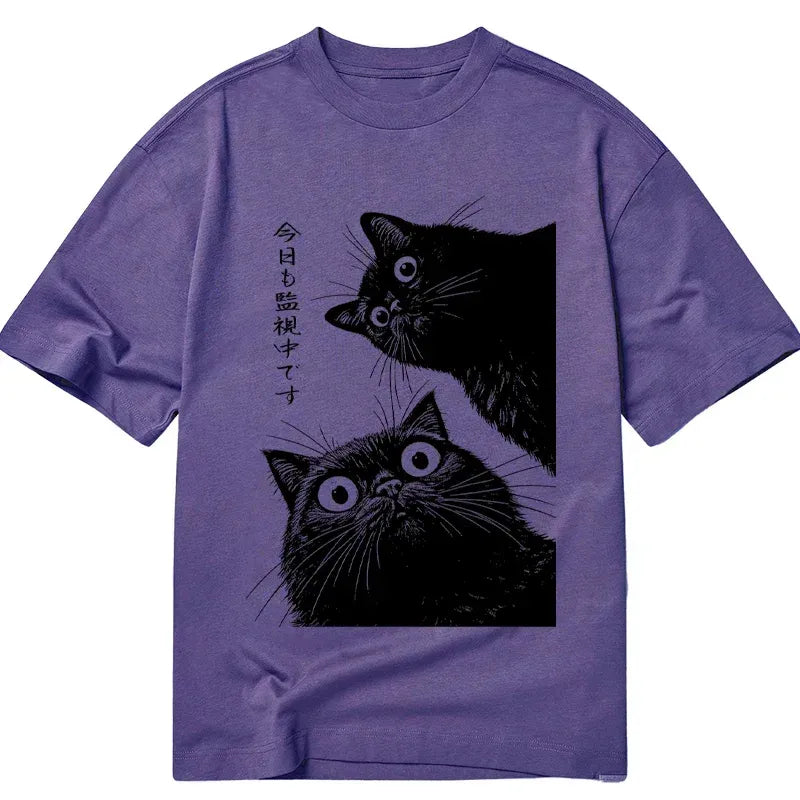 Japanese cat t-shirt for daily wear