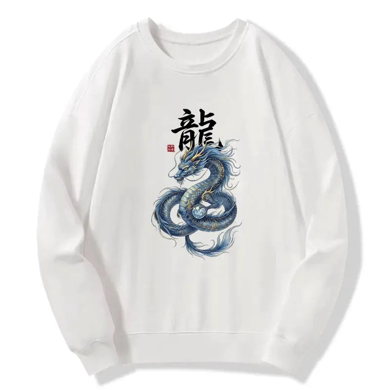 Mythic Blue Dragon Japanese Sweatshirt