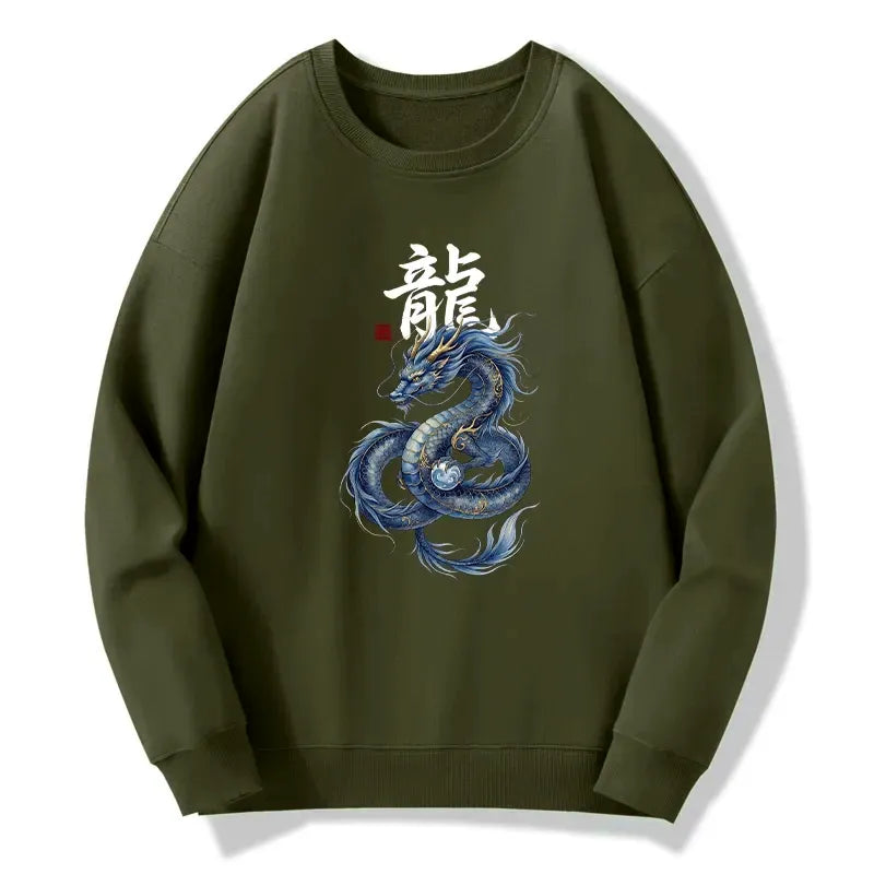 Kyoto-Lion Mythic Blue Dragon Classic Sweatshirt