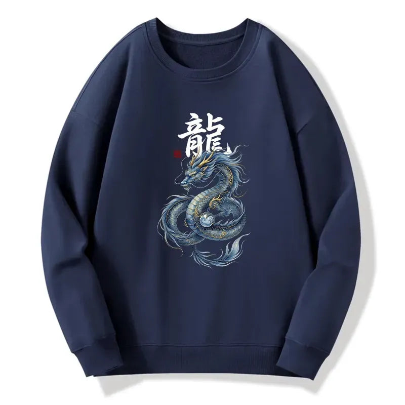 Kyoto-Lion Mythic Blue Dragon Classic Sweatshirt