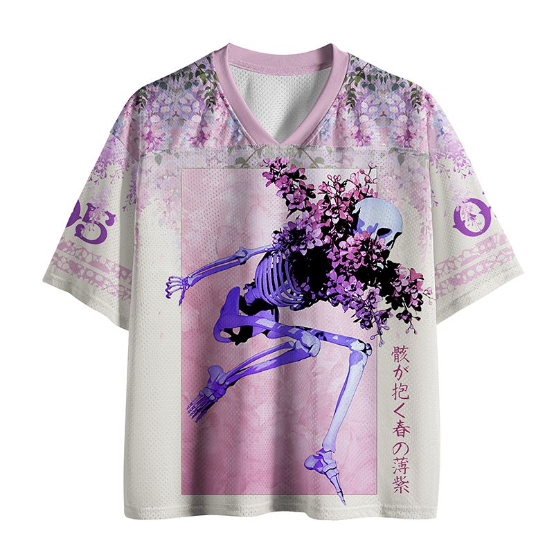 Japanese lion mesh jersey for streetwear