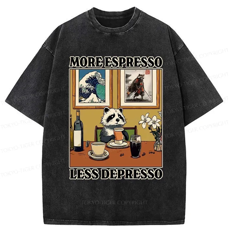 Japanese washed raccoon t-shirt for daily wear