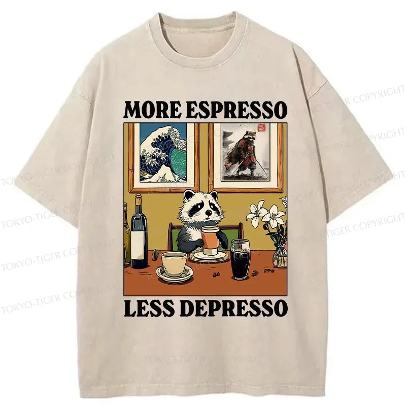 Japanese washed raccoon t-shirt for daily wear