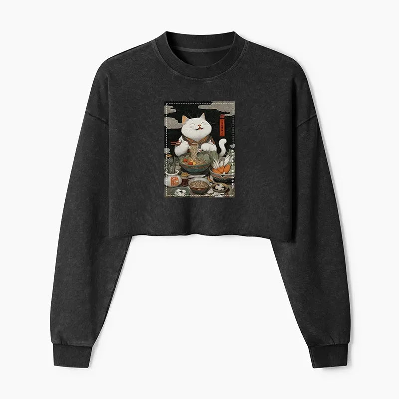 Ramen-Loving Cat Sweatshirt Gift Idea