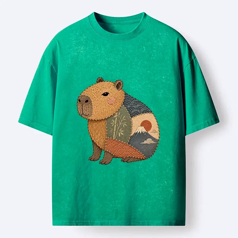 Japanese Capybara Washed T-Shirt
