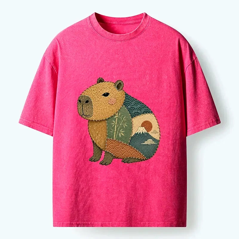 Japanese Capybara Washed T-Shirt