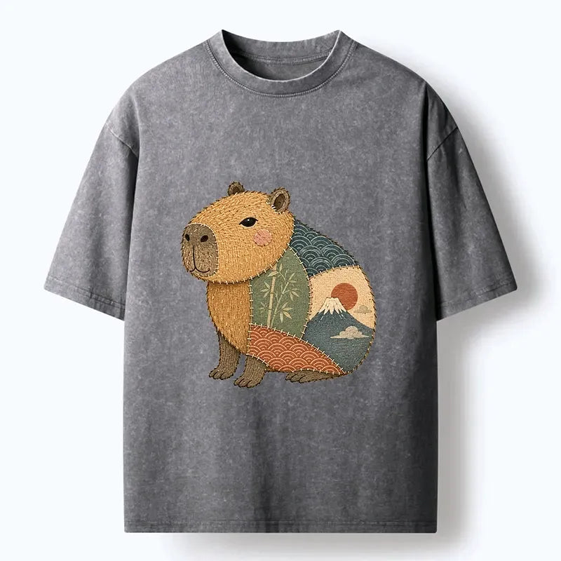 Japanese Capybara Washed T-Shirt