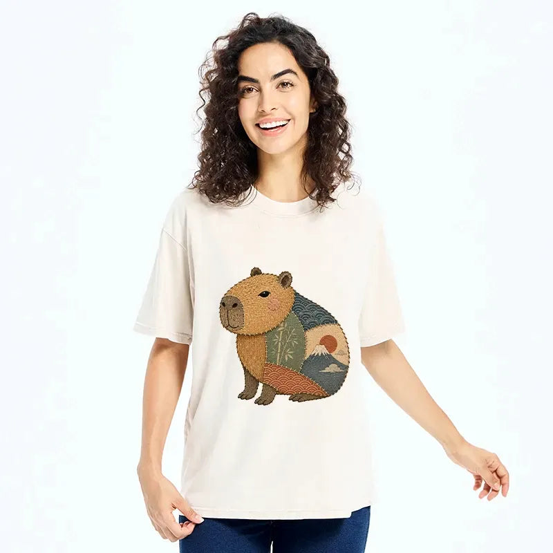 Japanese Capybara Washed T-Shirt