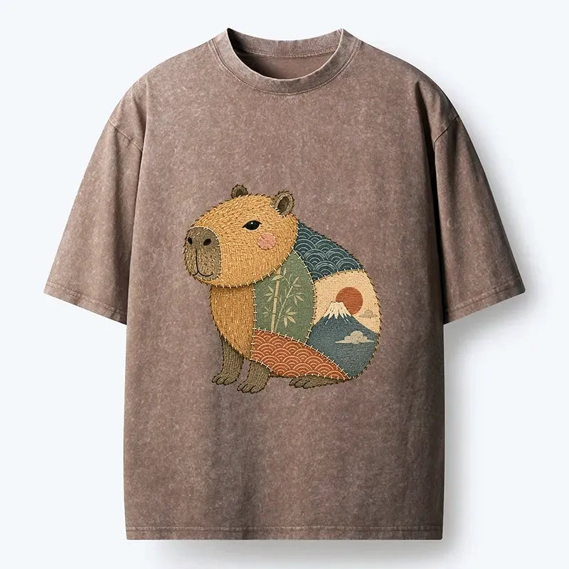 Japanese Capybara Washed T-Shirt