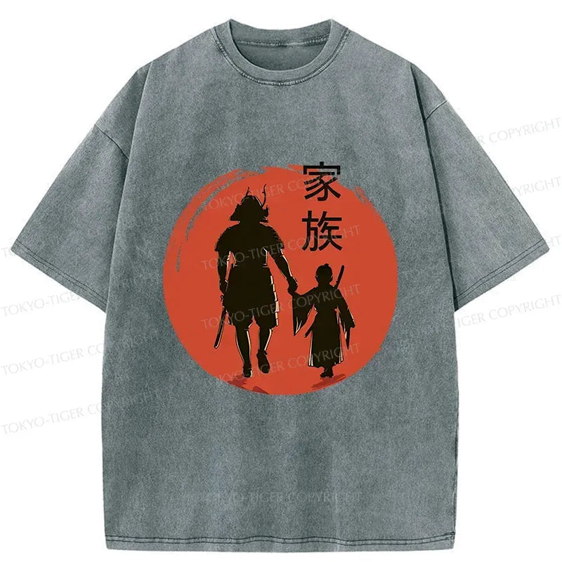 Japanese Samurai Washed T-Shirt for Gift