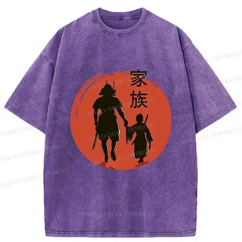 Japanese Samurai Washed T-Shirt for Gift