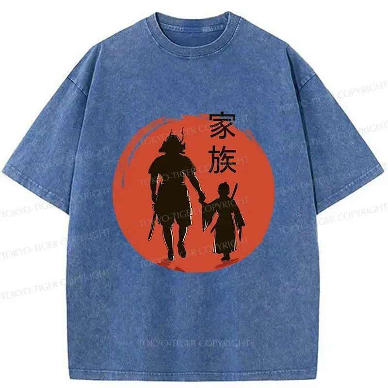 Kyoto-Lion Samurai Family Washed T-Shirt