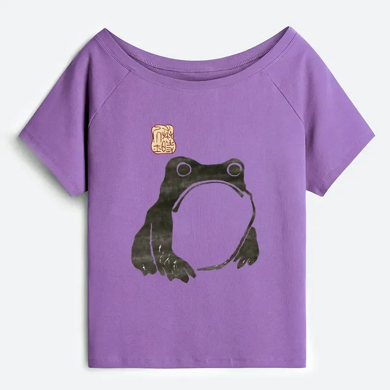 Vintage Japanese Frog Ukiyo-e Tee for Women