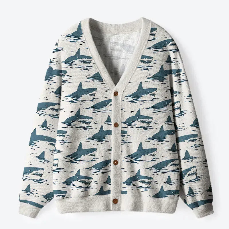 Sea Shark Unisex Cardigan Sweater Best Seller