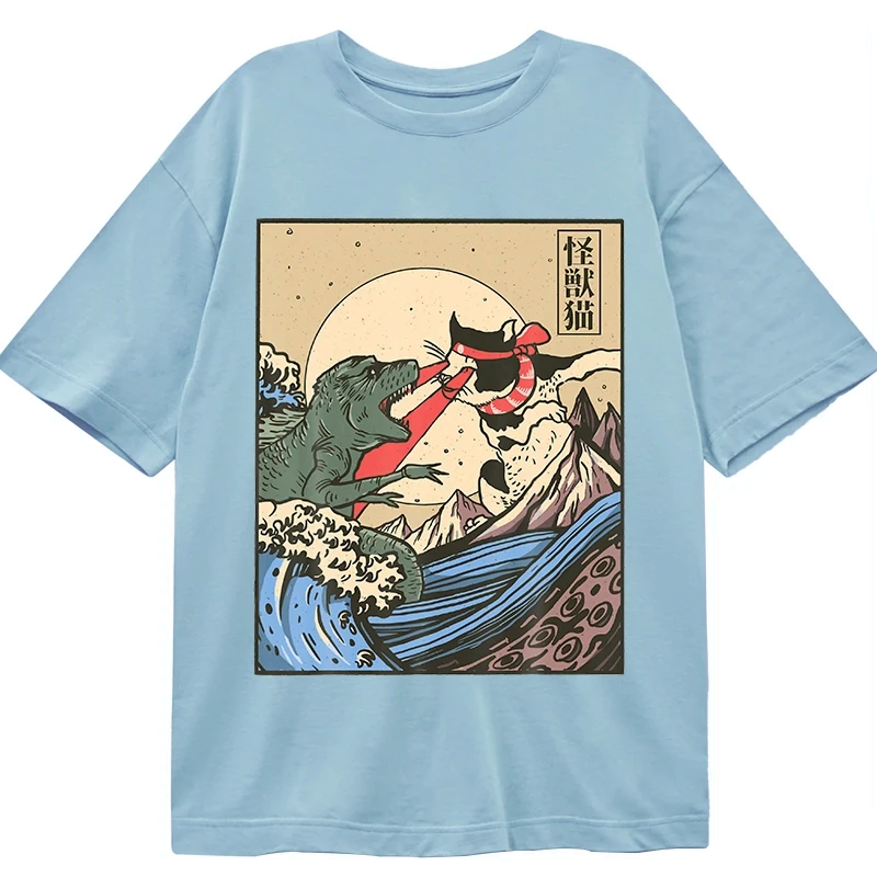 Vintage Great Wave Cat Tee Gift Idea
