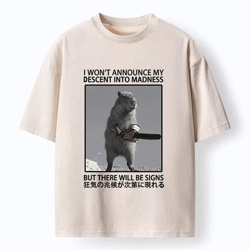 Funny Capybara Chainsaw T-Shirt for Men