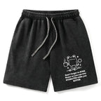 Kyoto-Lion Frog Says Drink Water Washed Shorts